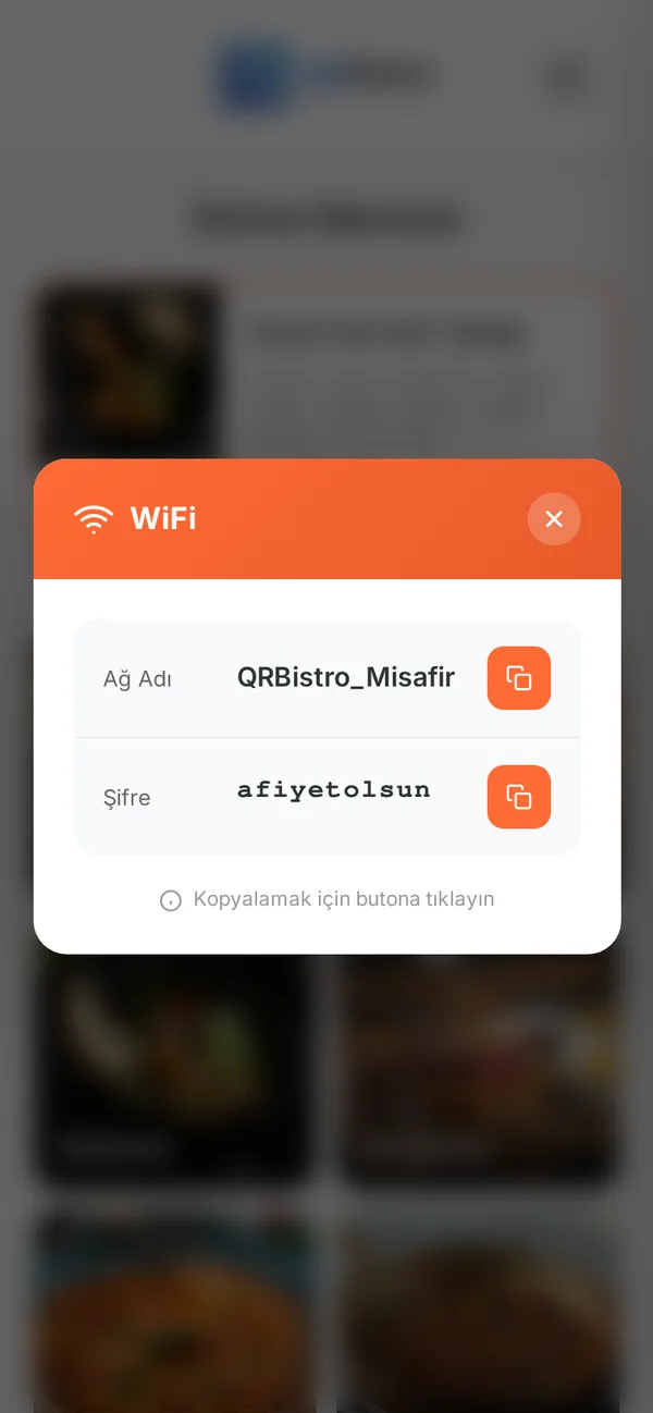 WiFi bilgisi penceresi